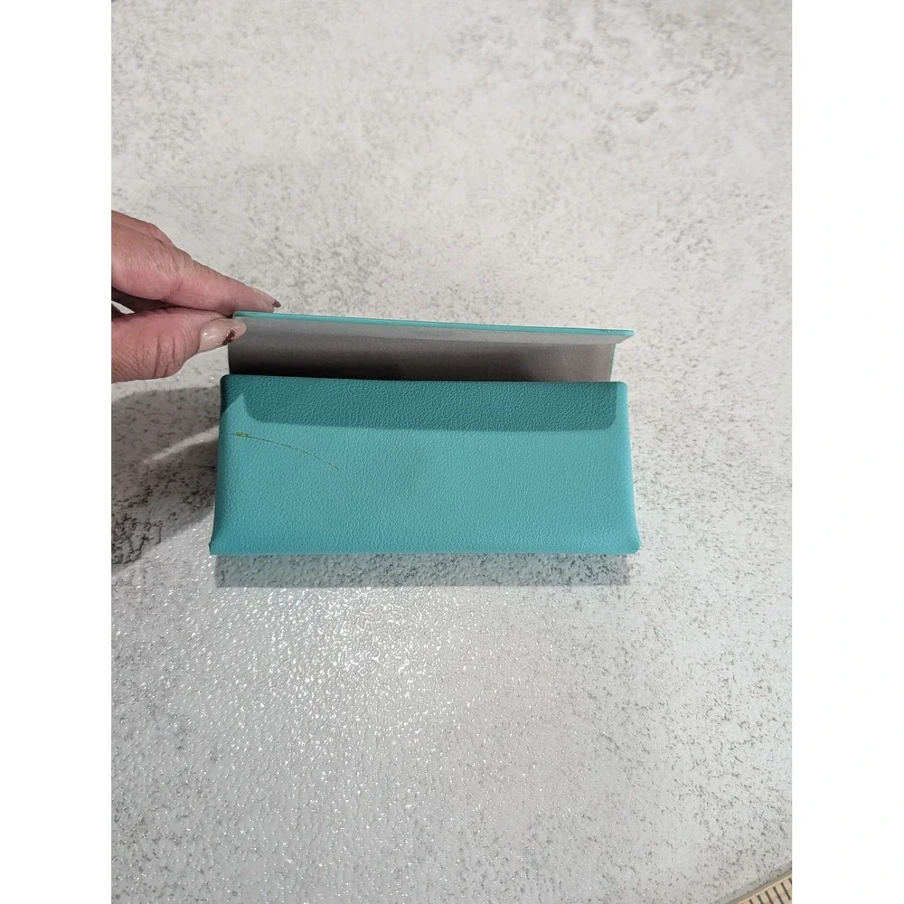 Tiffany & Co. Blue Eyeglass Sunglasses Case Leather Travel Case